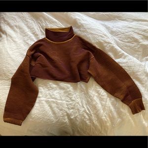 Nagnata cropped rib sweater S/M Burgundy/Turmeric